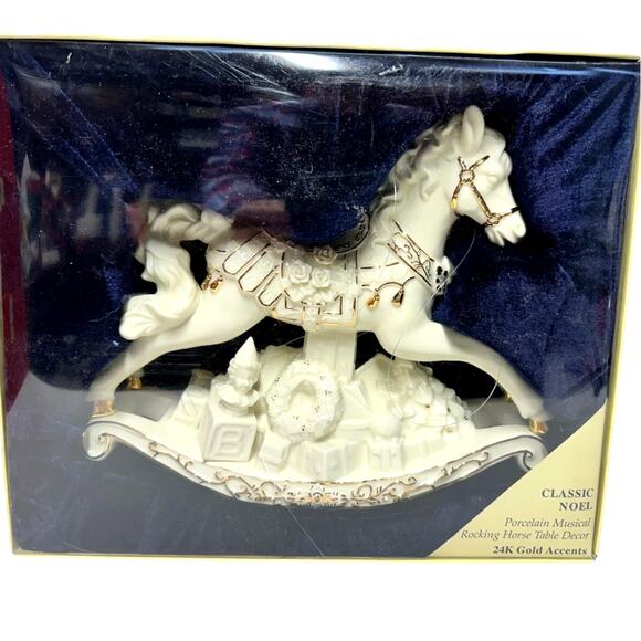 Classic Noel Other - Classic Noel Porcelain Musical Rocking Horse with 24k Accents-New in Box!